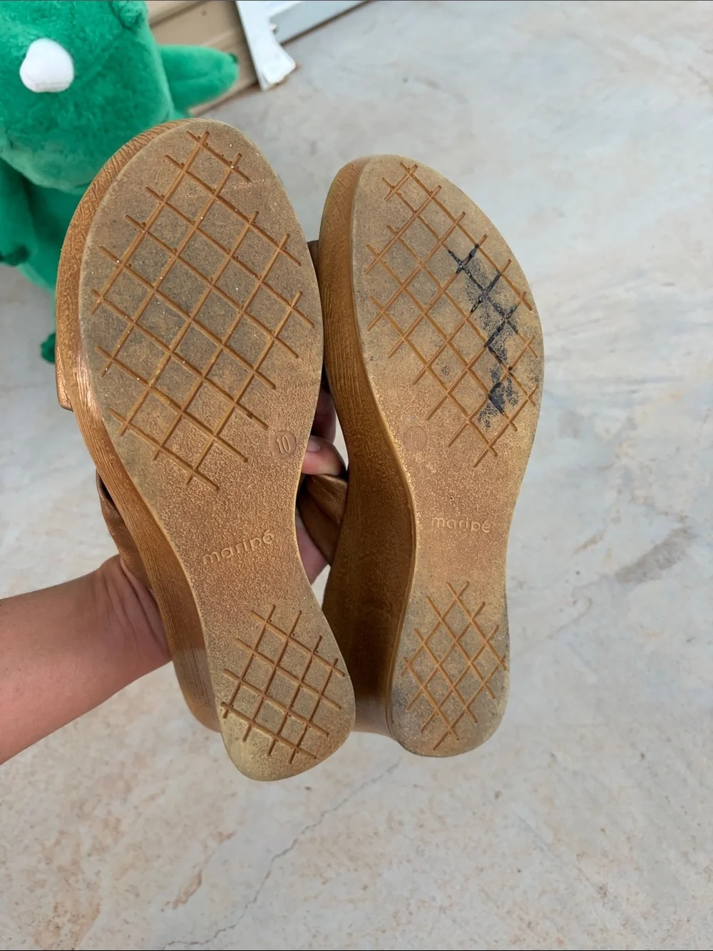 Maripe Metallic Bronze Knot Slide Sandals